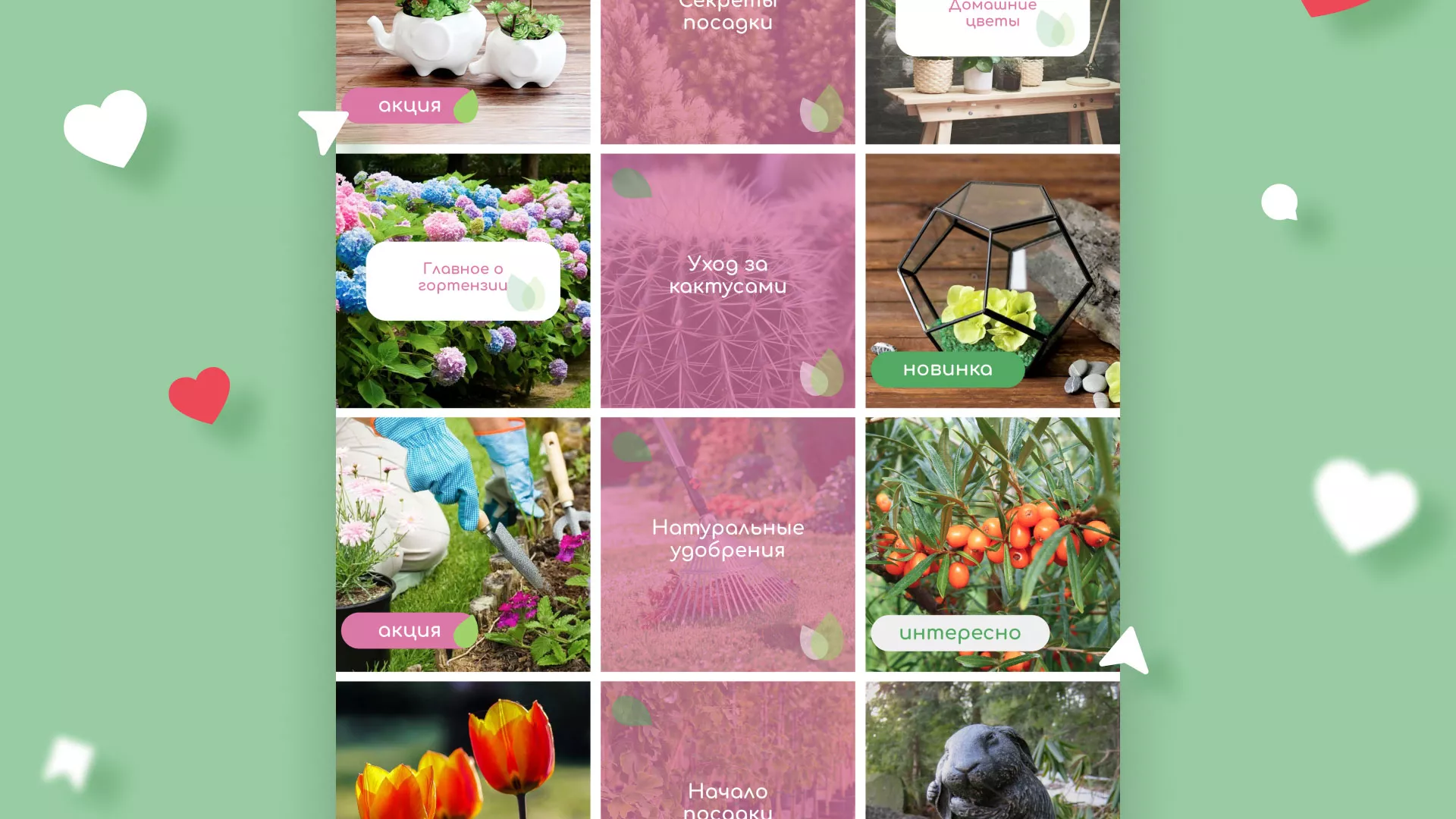 Разработка оформления профиля Instagram для магазина «Floraint» в Скопине