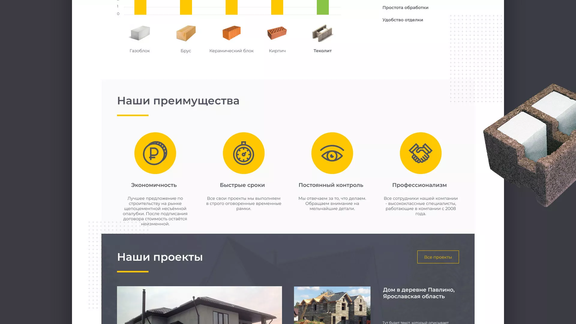 Создание сайта для строительной компании «ЭКОДОМ» в Скопине