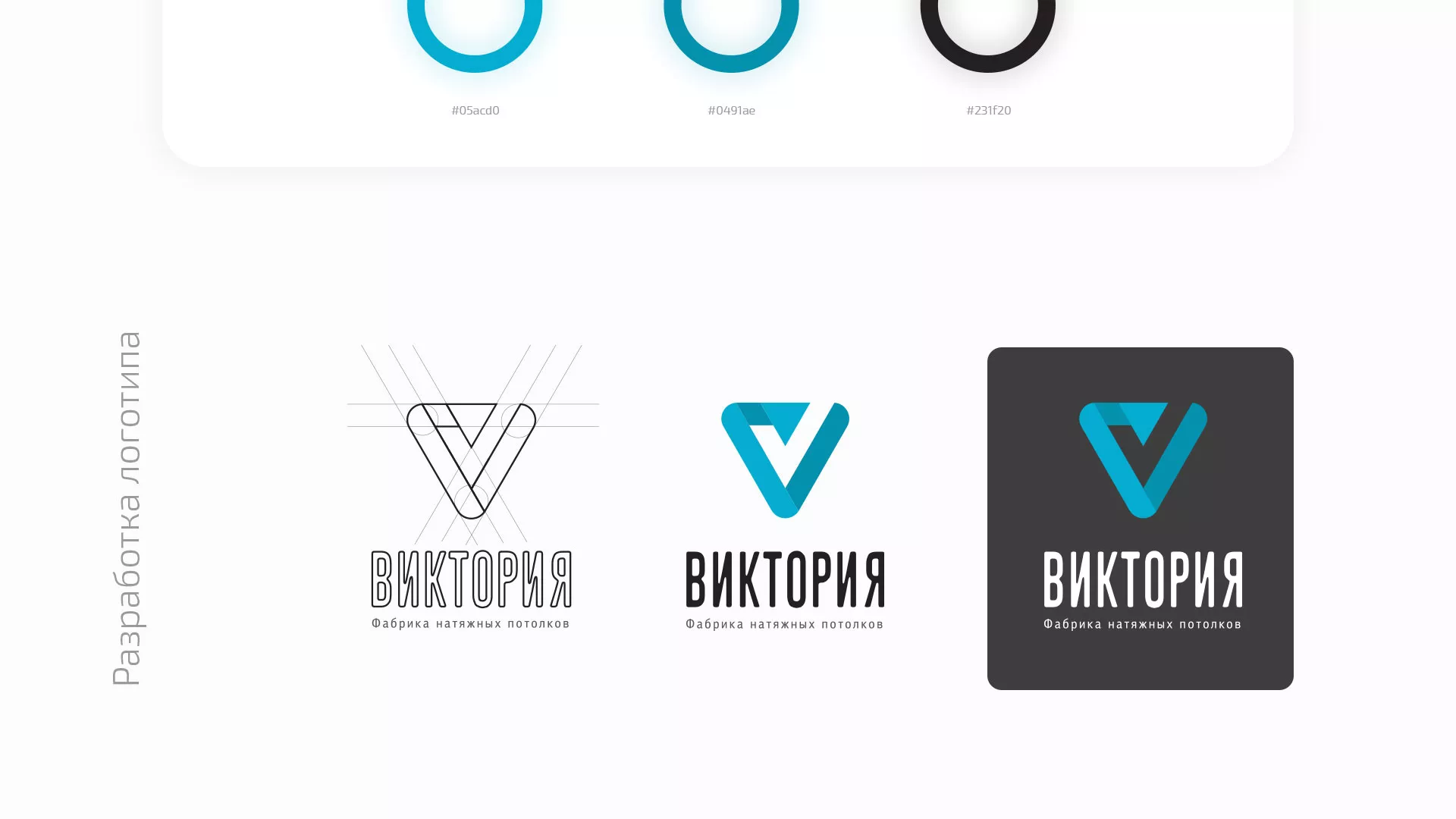 Разработка фирменного стиля компании по продаже и установке натяжных потолков в Скопине