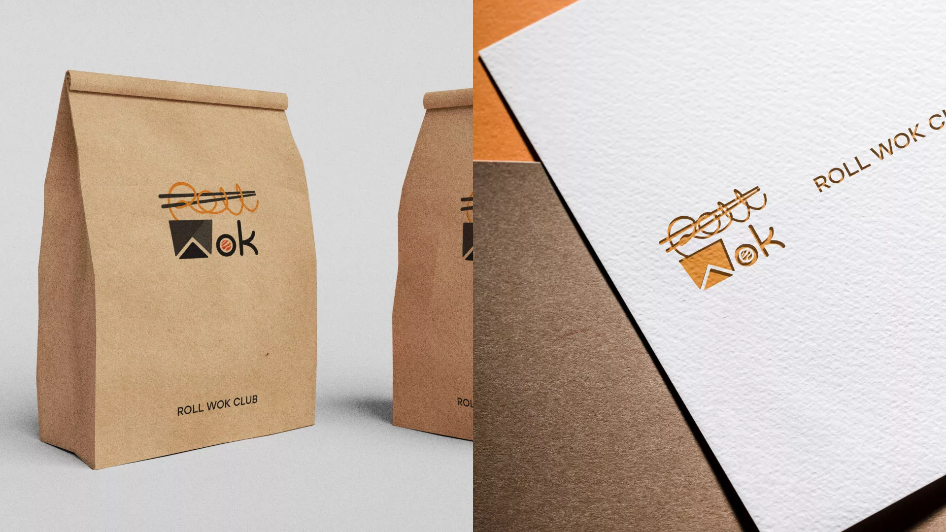 Разработка логотипа суши-бара «Roll Wok Club» в Скопине