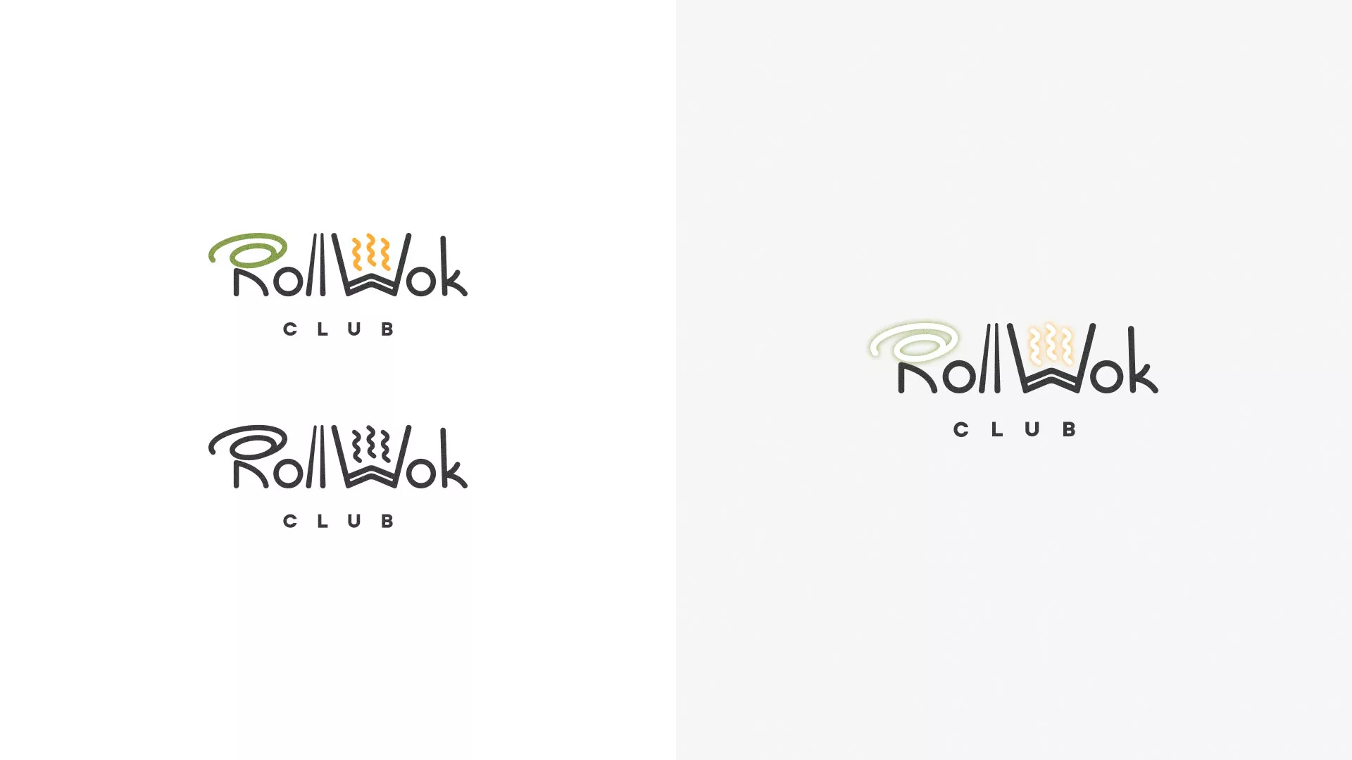 Разработка логотипа и фирменного стиля суши-бара «Roll Wok Club» в Скопине